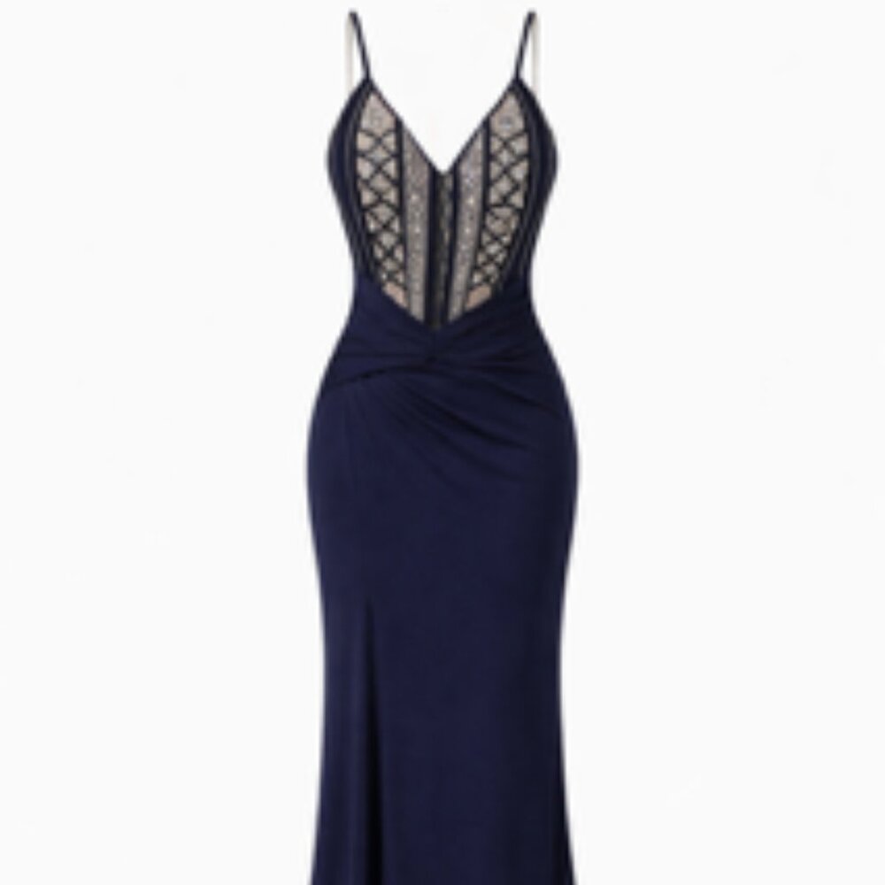 Jovani D5035 Navy  size 8 PLEASE NOT the dress is NAVY